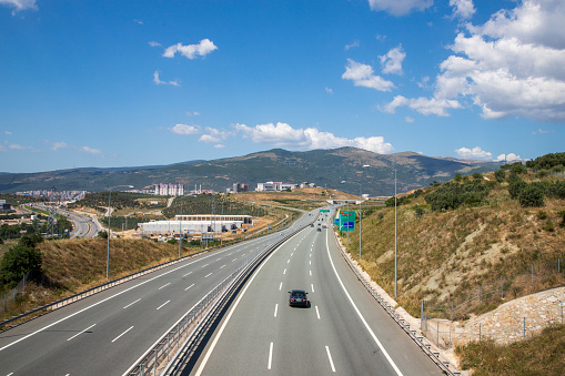 Turkey - July 18 ,2022 :Gebze-Orhangazi-Izmir highway general view.Turkey