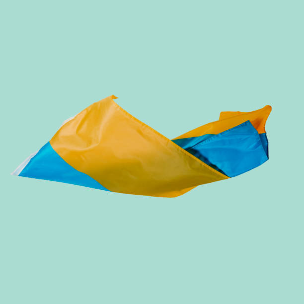 istock the ukrainian flag on a green background 1409644573