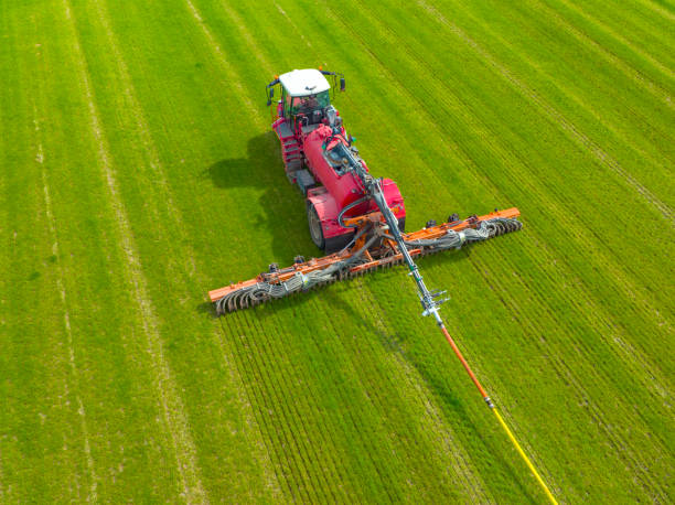istock Tractor injecting livestock liquid manure with in a field 1409645275