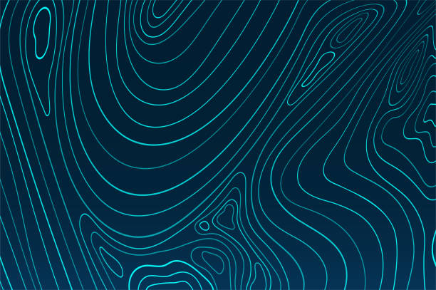Abstract topographic contour in lines and contours. vector art illustration