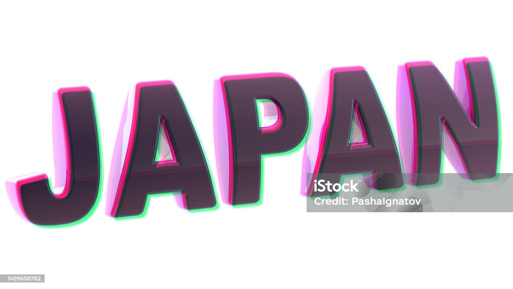 Japan Japan isolated on white background. 3D illustration. Asia Stock Photo