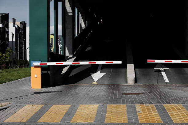 istock Entrance gate to urban parking 1409652476