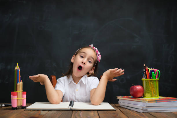 Back To School Concept, Happy Smiling Child Student Studying
