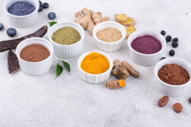 istock Various healthy superfoods powder in bowls 1409664794