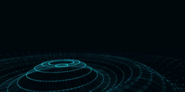 istock Abstract music sound wave. Dark cyberspace with moving particles. Futuristic circle wave with digital database. Big data analytics. 3d rendering. 1409666078