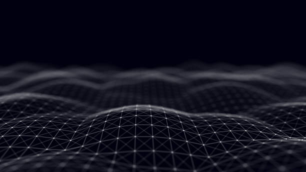 istock Digital technology wave. Dark cyberspace with motion dots and lines. Futuristic digital background. Big data analytics. 3d rendering. 1409666367