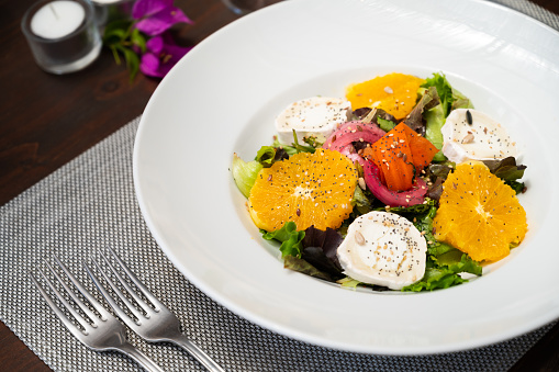 Citrus and cheese gourmet salad