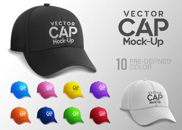 キャップモックアップは、定義済みの色でサイドビューで、デザインを簡単に編集して配置できます。ベクターリアルなイラスト - cap hat baseball cap baseball点のイラスト素材／クリップアート素材／マンガ素材／アイコン素材