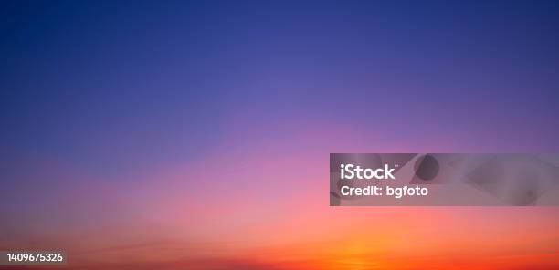 Beautiful Idyllic Sunset Sky Stock Photo - Download Image Now - Sunset, Sky, Purple