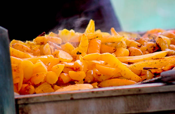 istock chopped carrots cooking on the plate 1409676805