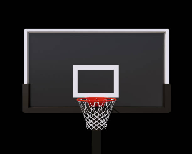 istock Basketball hoop on black background. 3d render 1409676886