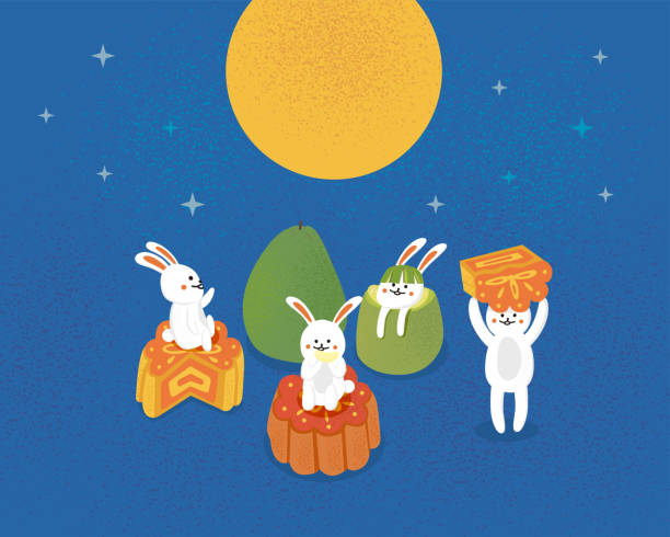 happy mid-autumn festival, moon festival - 中秋節 幅插畫檔、美工圖案、卡通及圖標
