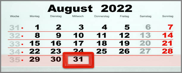 istock German calendar 2022 August 31  Wednesday 1409678198