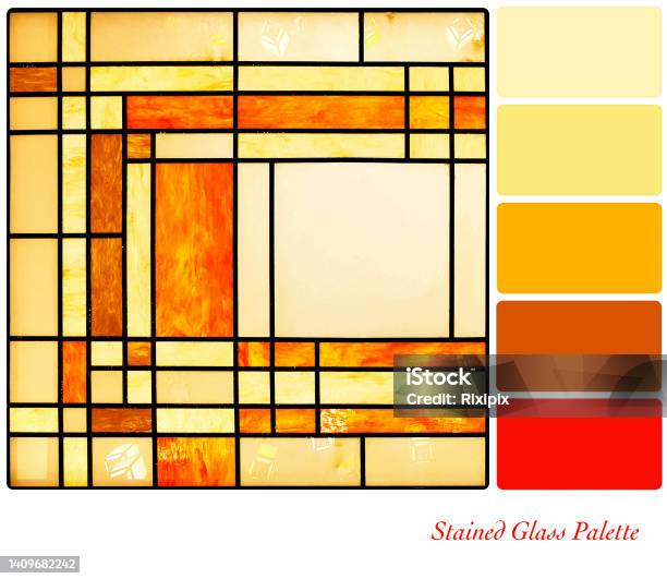 Stained Glass Palette Stock Photo - Download Image Now - Abstract, Amber, Artist's Palette