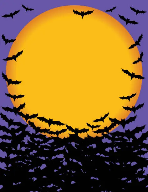 Vector illustration of Halloween Bat Themed Party Invitation Template