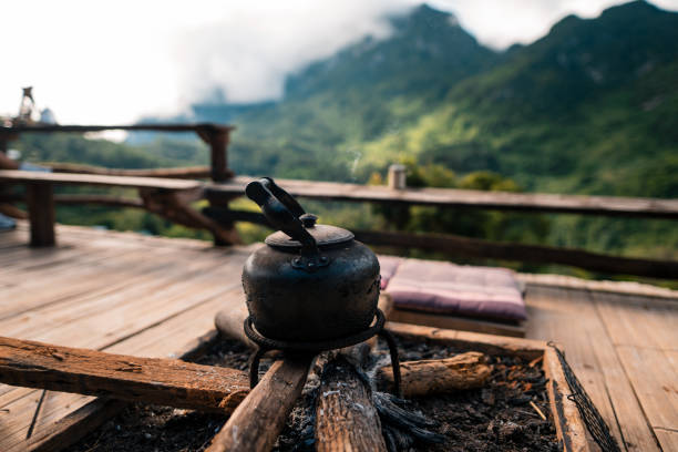 istock Drip coffee on the balcony and mountain view 1409689696