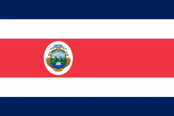 Vector illustration of National Flag of Costa Rica