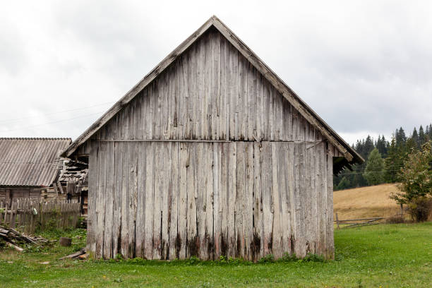 istock Old barn made of vertical planks. 1409692783