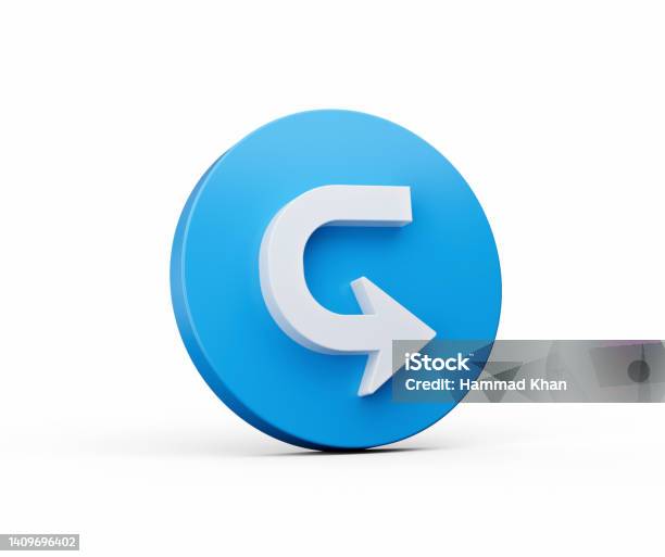 Return Icon 3d Isolated On White Background Logo Concept Of Returned Sign 3d Illustration Stock Photo - Download Image Now
