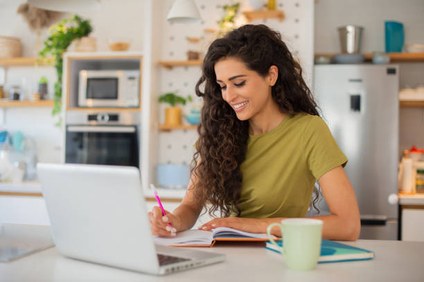 istock Young woman working from home 1409699044