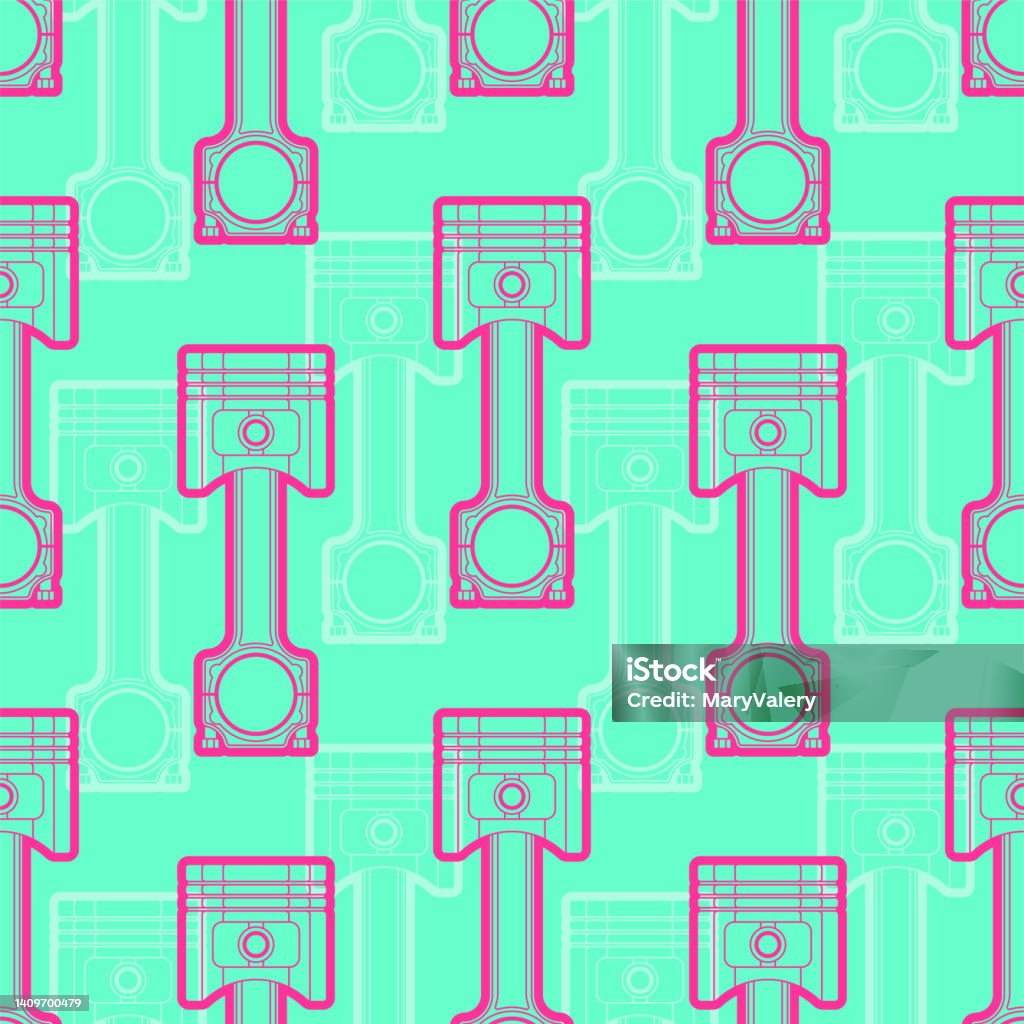Piston Pattern. Model Engine Piston Pattern Seamless Motorcycle Pistons Background Car ...