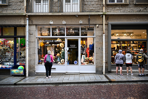 Saint-malt, France, June 27, 2022 - People infront of the Boutike Bénic in Saint-Malo Intra-Muros