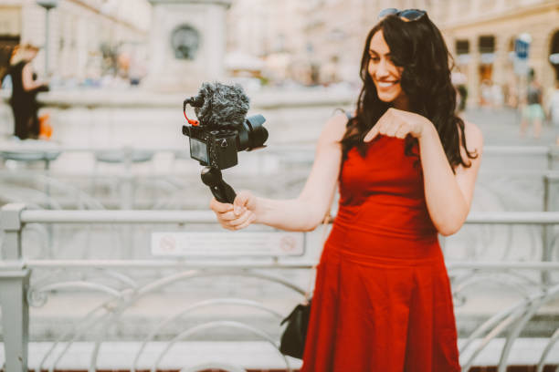 istock Influencer woman vlogging from Vienna 1409705052