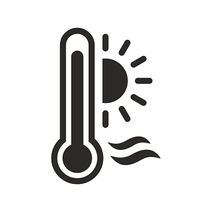 istock Heatwave icon, climate change, global warming. Heat wave. 1409705164