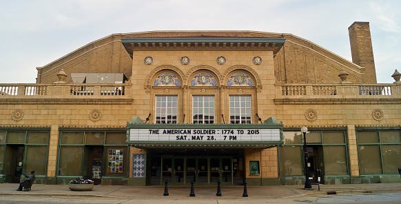 Champaign, Illinois - May 30, 2022: A view of the outside of the Virginia Theatre in Champaign, Illinois.