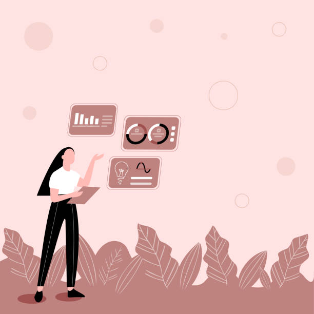 istock Illustration Of Girl Sharing New Wonderful Ideas For Skill Improvement Discussing Work Strategies. Lady Drawing Presenting Amazing Knowledge To Enhance Accomplishment. 1409708501