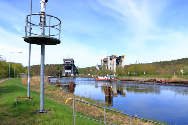 istock a push ship passes the ship lift in Niederfinow, Germany 1409713524