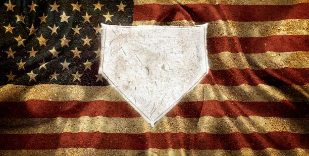 Baseball home plate base ball homeplate representing american sports competition flag