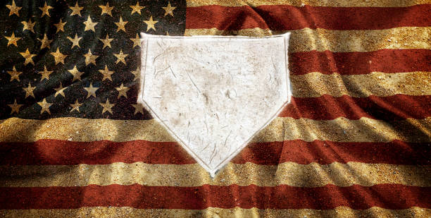 бейсбол главная тарелка бейсбол бейсбол домашняя тарелка американские спортивные соревнования флаг - baseball diamond стоковые ф�ото и изображения
