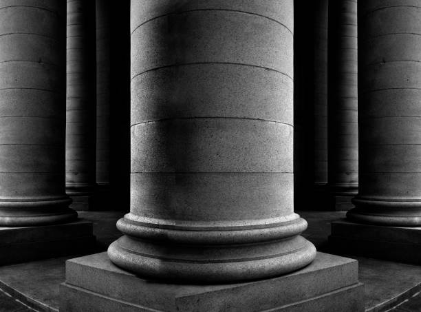 Columns on old building bank courthouse architecture construction