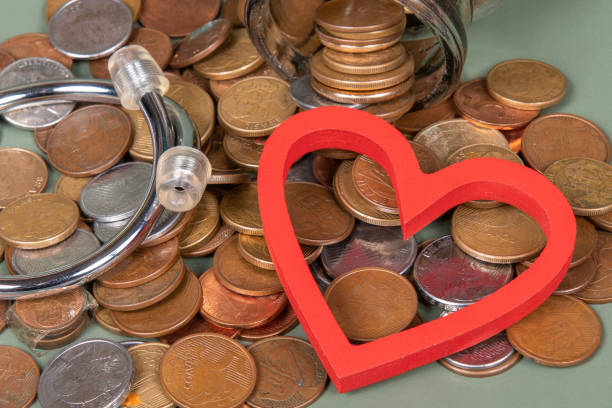istock Medicine cost concept with heart treatment 1409722431