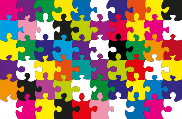 istock Puzzle game, all in bright colors,
Vector illustration isolated on white background 1409723651