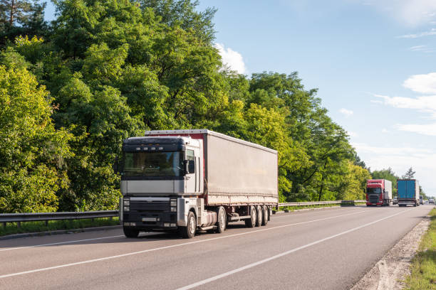 istock Truck in motion on road 1409729277
