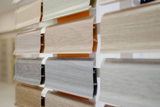 istock Sample of chipboard. Wood laminated veneer for interior architecture and construction 1409729579