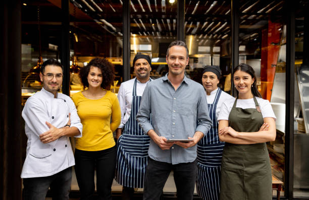 Portrait of a friendly staff working at a restaurant