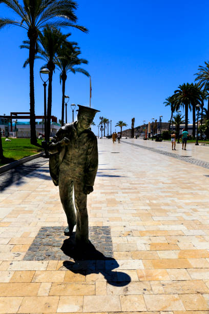 Cartagena, Murcia, Spain- July 17, 2022: Monument to the Replacement Sailor on the street in Cartagena