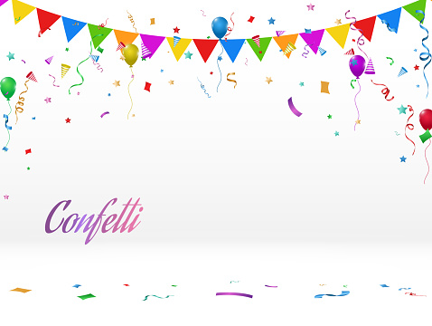 falling confetti on a transparent background.