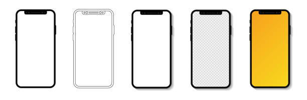 mockup iphone 11, 11pro, and 12pro. vector illustration - iphone stock illustrations