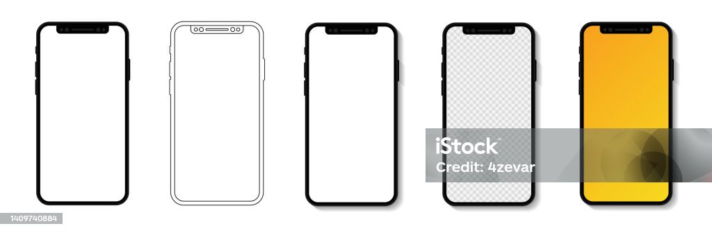 Mockup Iphone 11, 11pro, and 12pro. Vector illustration Template stock vector
