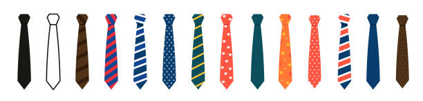 moda na ikonę zestawu wektorowego krawata - necktie stock illustrations