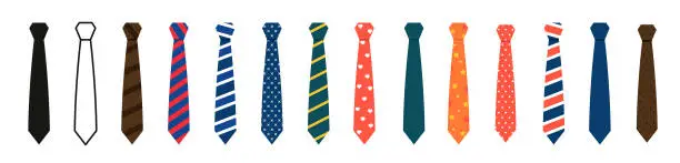 Vector illustration of Tie vector set icon fashion