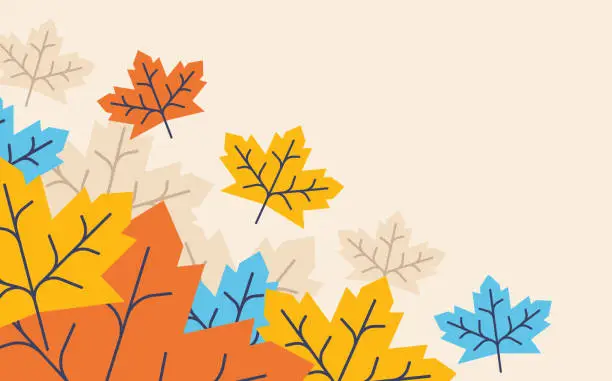 Vector illustration of Modern Autumn Leaf Background