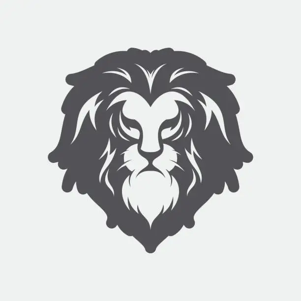 Vector illustration of Dreadlocks Lion head silhouette design background