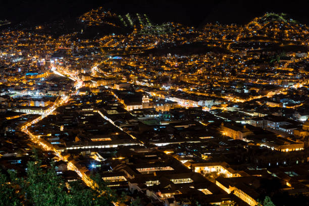 istock Aerial View of Cusco at Night, Peru 1409744157