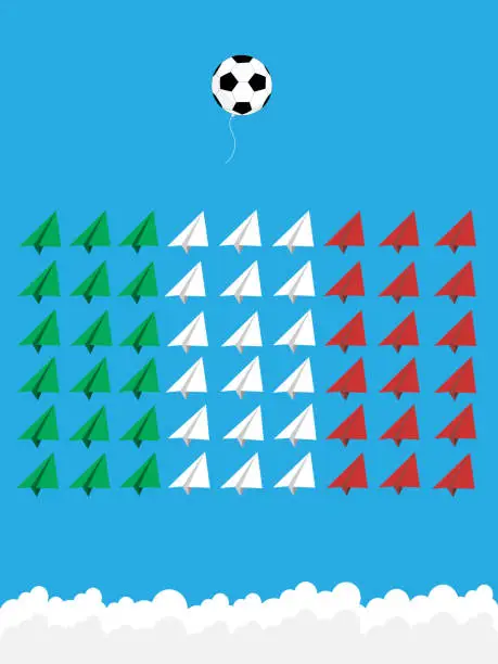 Vector illustration of Italy winning