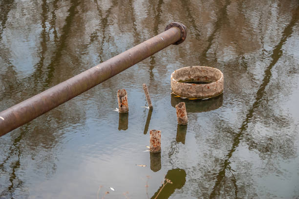 istock Pipe with a well in the lake 1409746828